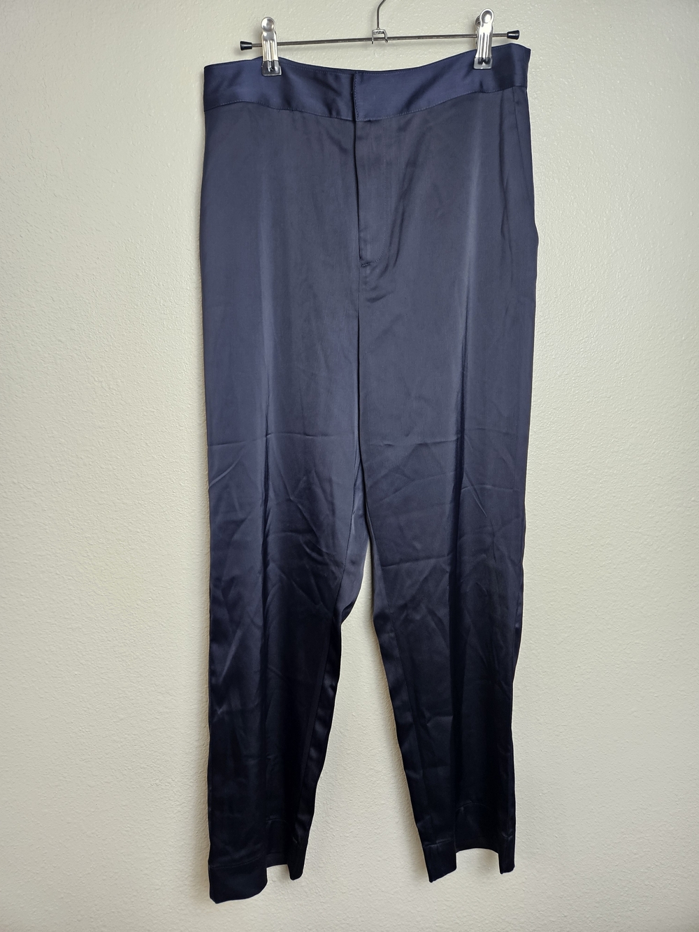 Apt. 9 Navy Satin-Trim Cropped Dress Pants Size 8
